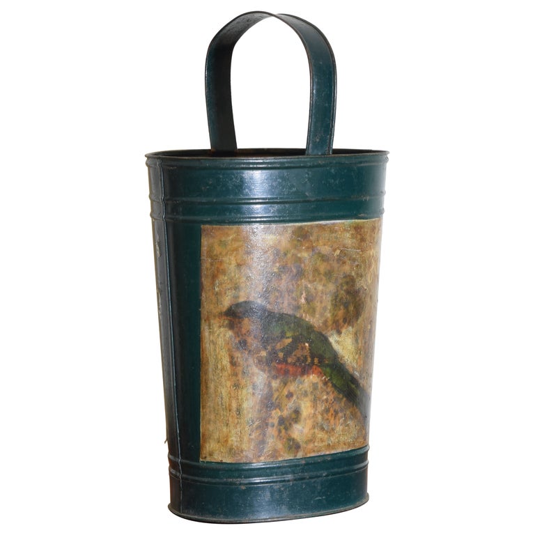 Painted Decorative Bucket or Umbrella Stand