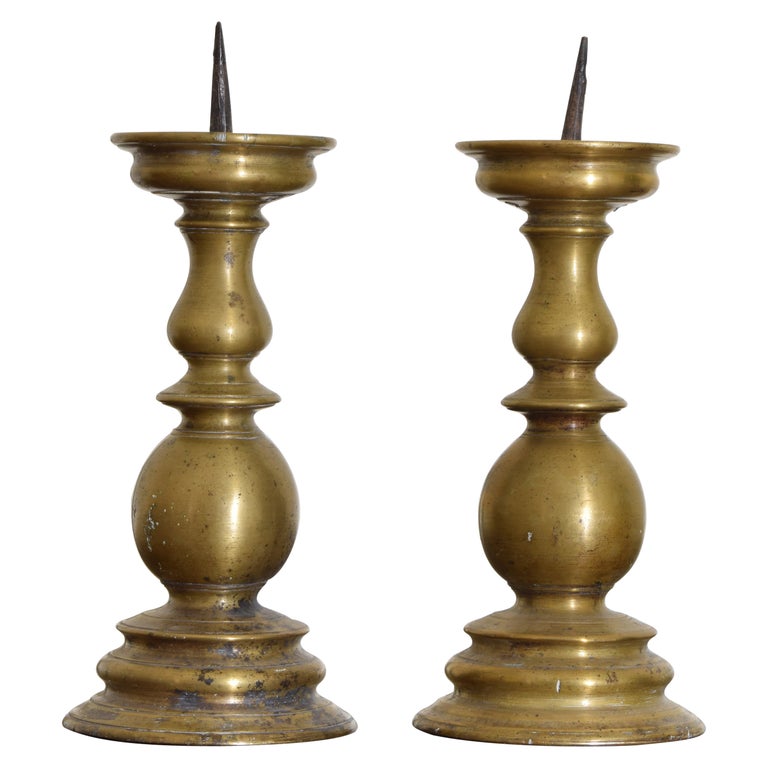 Pair of Cast Bronze Candlesticks