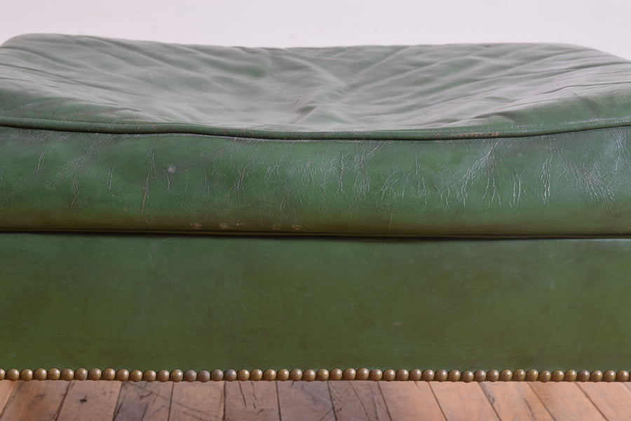 Mahogany and Leather Upholstered Bench