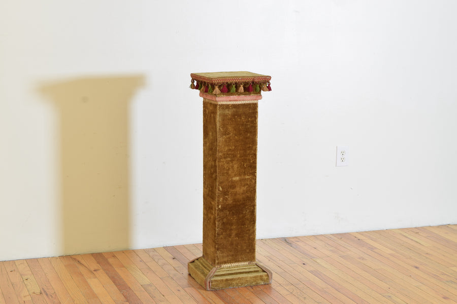 Velvet Upholstered Pedestal