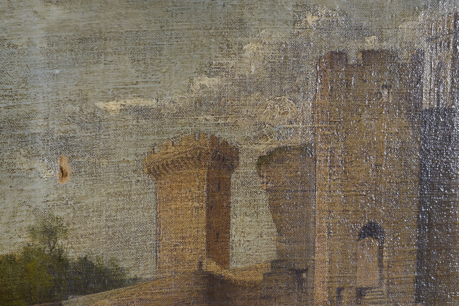 Oil on Canvas, Landscape With Ruins, Gibelin, Artist