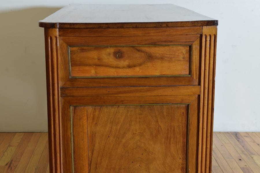 Cherrywood and Brass Mounted 3-Drawer Commode