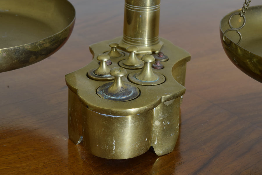 Cast Brass Double Scale and Weights