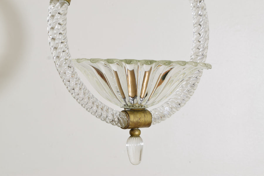 Murano Blown Glass C-Form 1-Light Pendant
