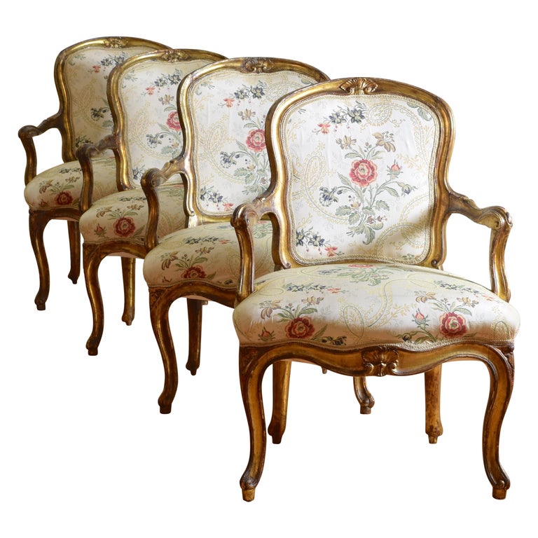 Set of 4 Giltwood Armchairs