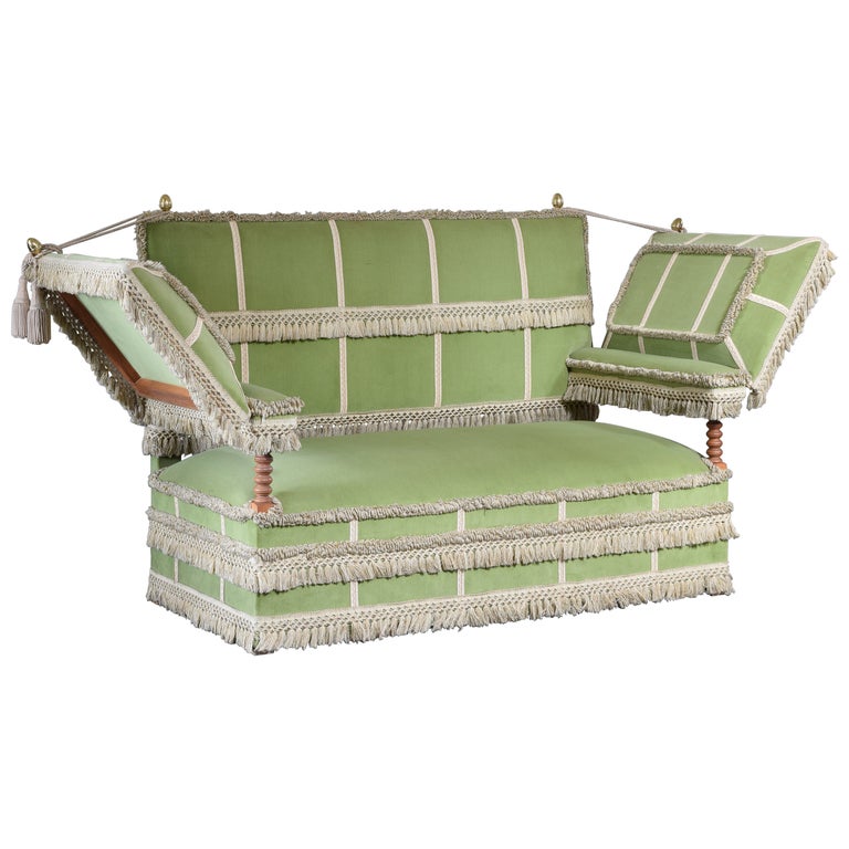 Velvet Upholstered Knole Style Settee