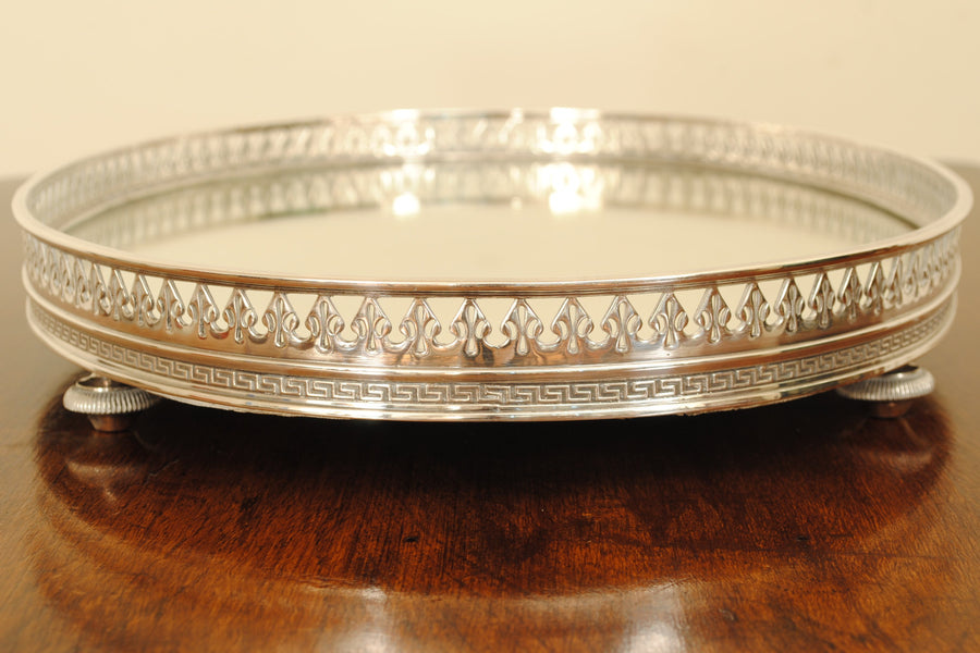 Silver Plated and Mirrored Plateau