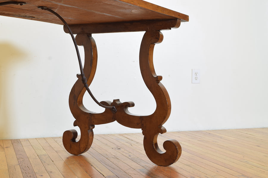 Pearwood and Iron Center or Dining Table