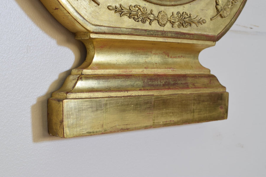 Carved Giltwood Mirror, Formerly a Barometer