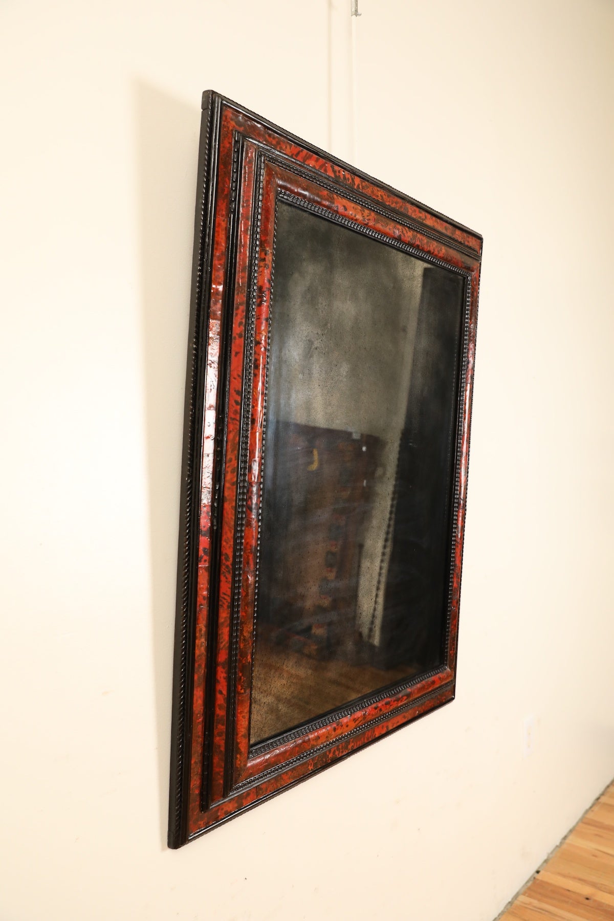 Tortoise Shell Veneered and Ripple-Molded Ebonized Mirror – ROBUCK