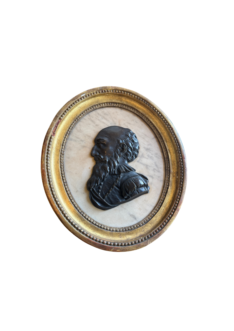 Pair of Bronze Profile Medallions Depicting Henry IV and The Duke of Sully