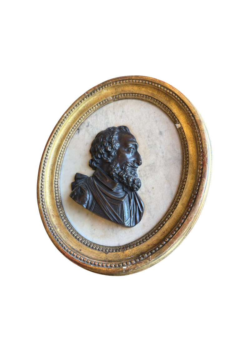 Pair of Bronze Profile Medallions Depicting Henry IV and The Duke of Sully
