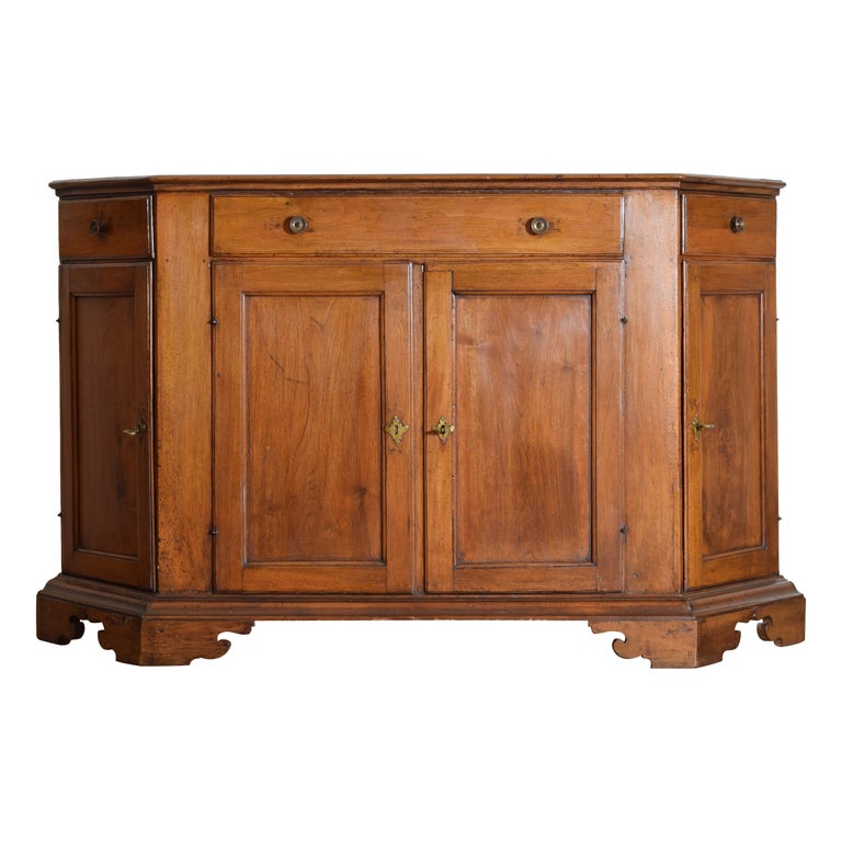 Walnut Scantonata 3-Drawer, 4-Door Credenza