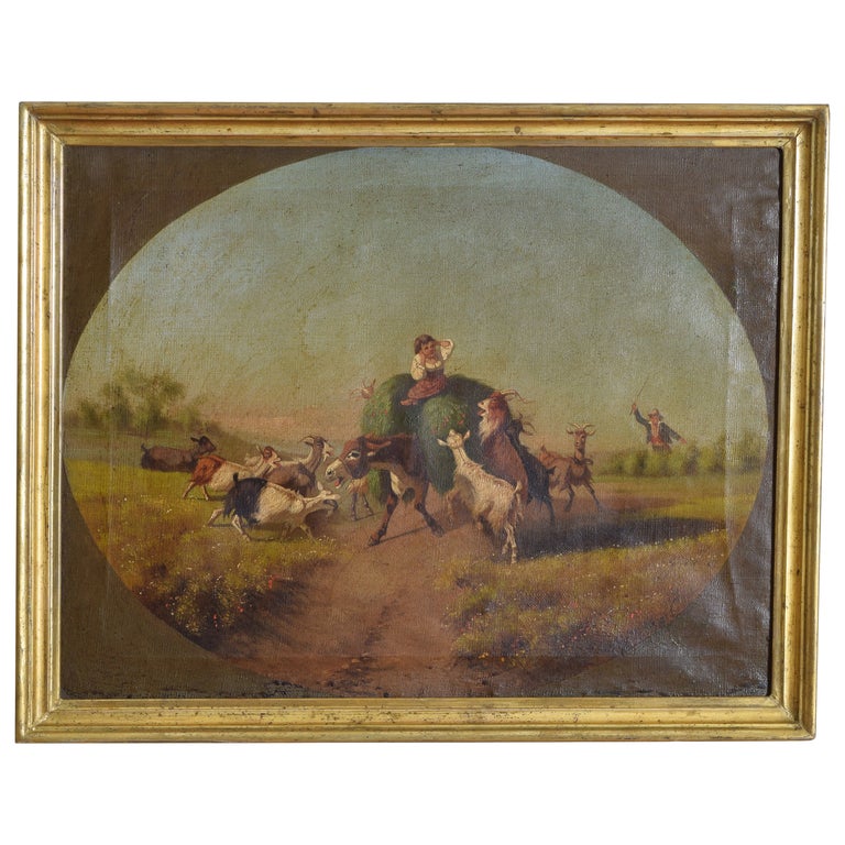 Oil on Canvas, Donkey Chase