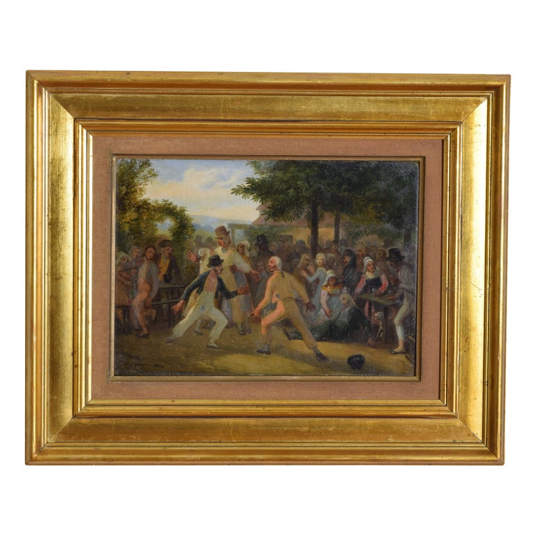 Oil on Canvas, The Country Fights, signed A. Despagne