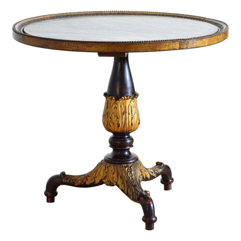 Robuck R10507 Carved Giltwood, Ebonized, and Marble-Top Center Table – ROBUCK