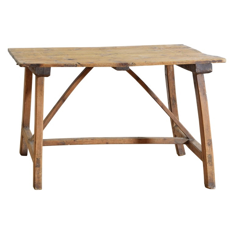 Rustic Pinewood Trestle Table