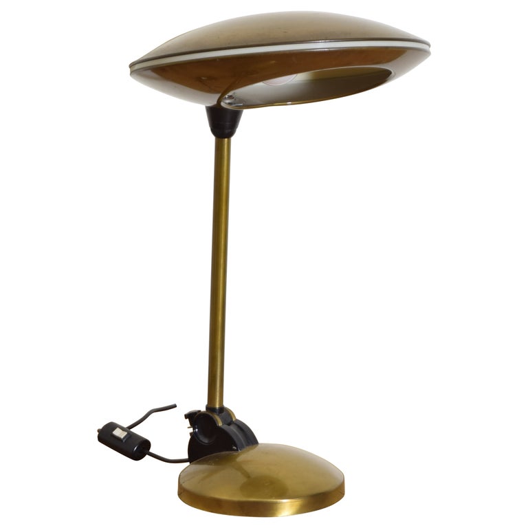 UFO Patinated Brass Table Lamp