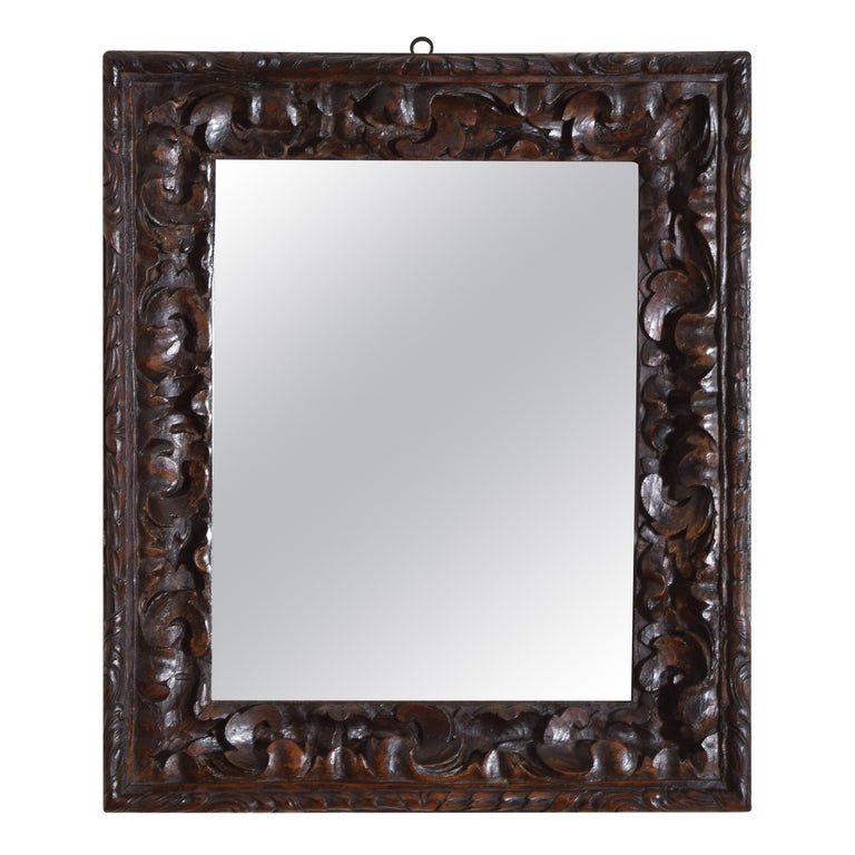 Highly Carved Walnut Mirror