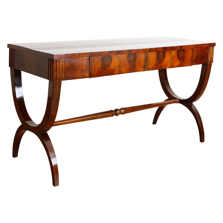 Walnut Veneered 1-Drawer Console Table