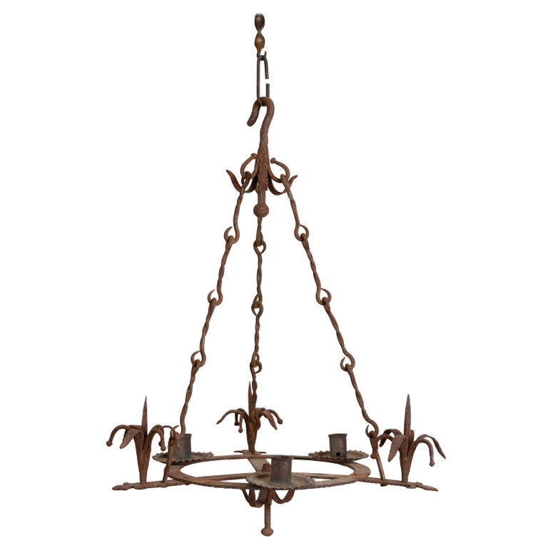 Wrought Iron 3-Light Chandelier