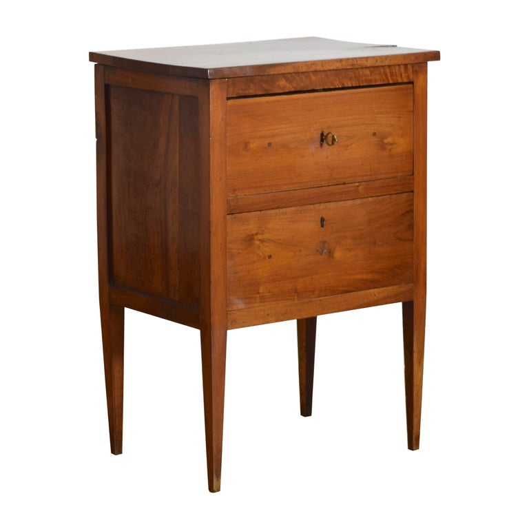 Walnut 2-Drawer Bedside Commode