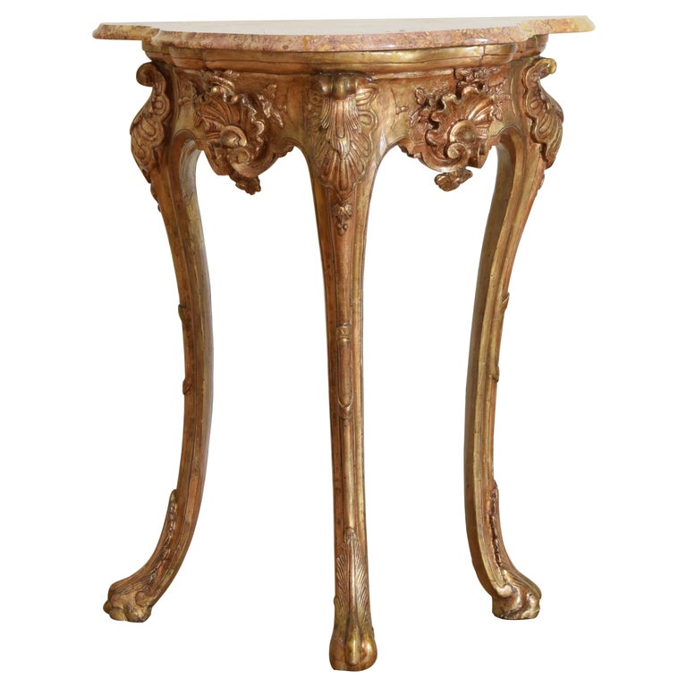 Giltwood and Marble-Top Console Table