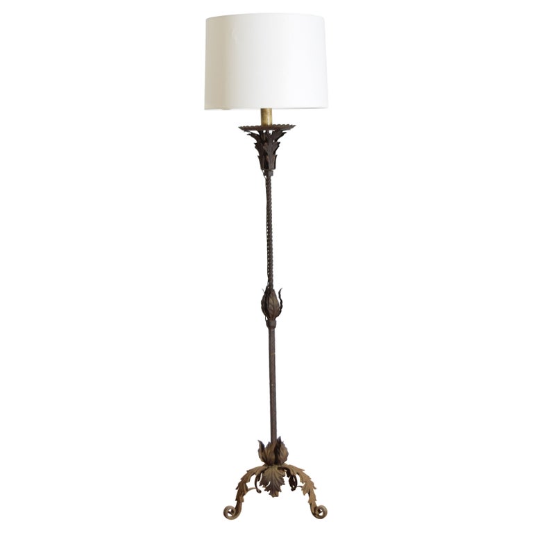 Wrought Iron and Metal Floor Lamp