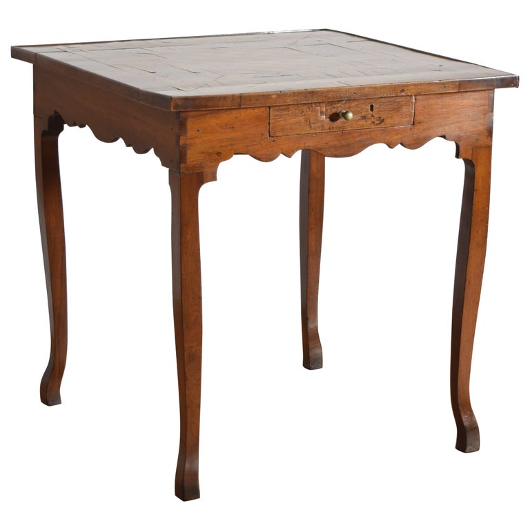 Walnut and Inlaid 1-Drawer Games Table