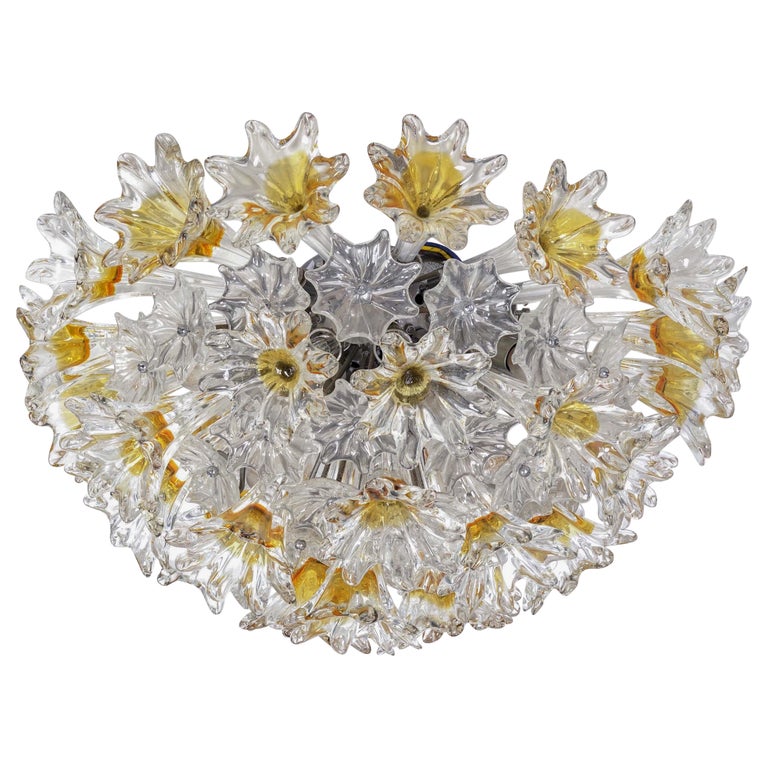 Murano Blown Glass Flush Mount Fixture