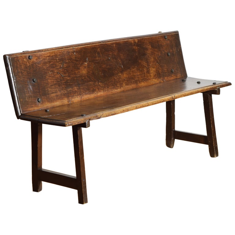 Walnut and Iron Hall Bench