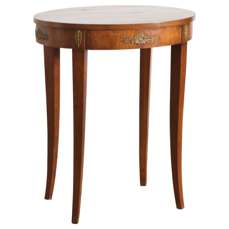 Walnut and Brass Mounted Oval Table