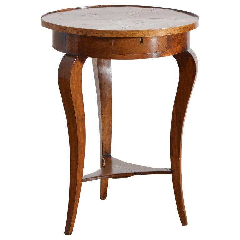 Walnut and Veneered 1-Drawer Side Table