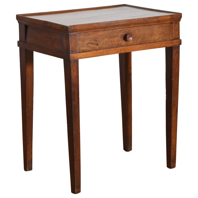 Walnut and Oak 1-Drawer Side Table