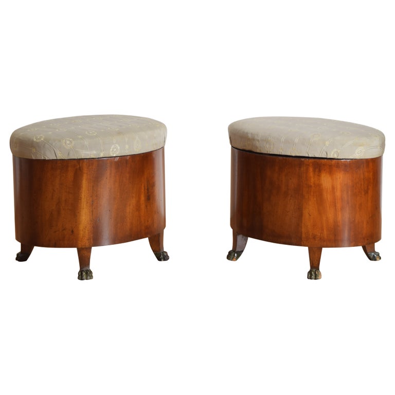 Pair of Walnut and Ebonized Benches