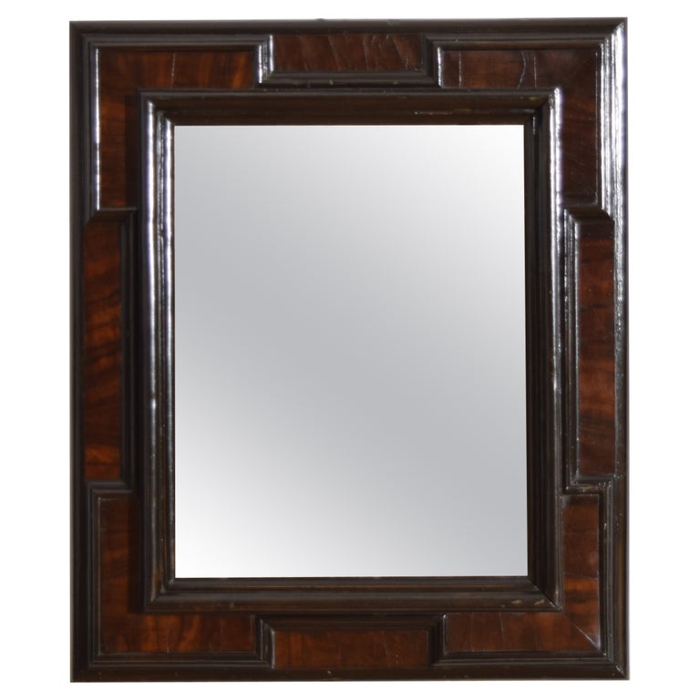 Walnut Veneered, Ebonized, and Molded Mirror