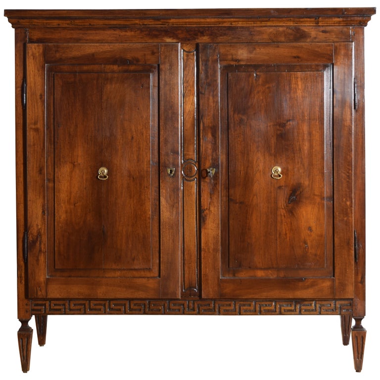 Tall Carved Walnut 2-Door Cabinet