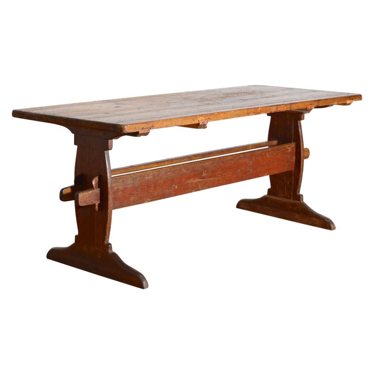 Pinewood Stretcher Table with Original Paint