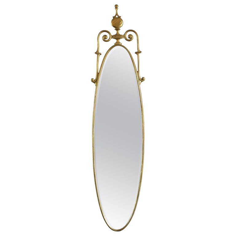 Oval Brass Wall Mirror