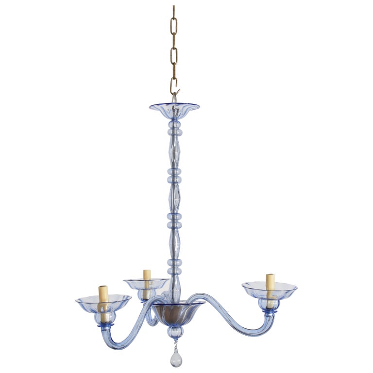 Murano Blown Glass 3-Light Chandelier