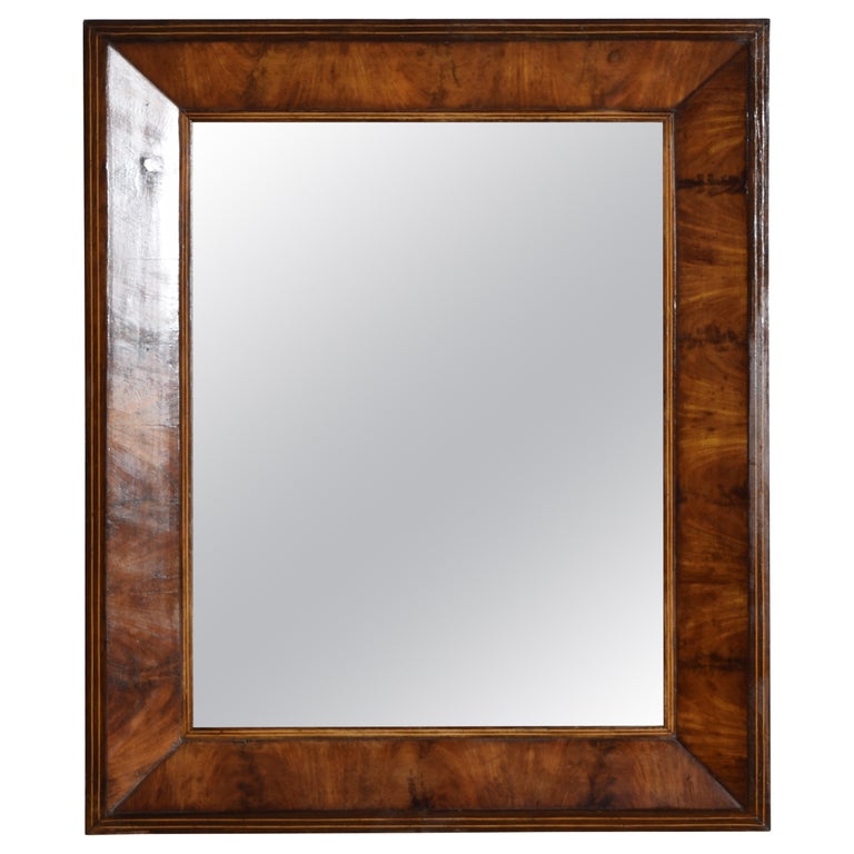 Walnut and Line Inlaid Mirror