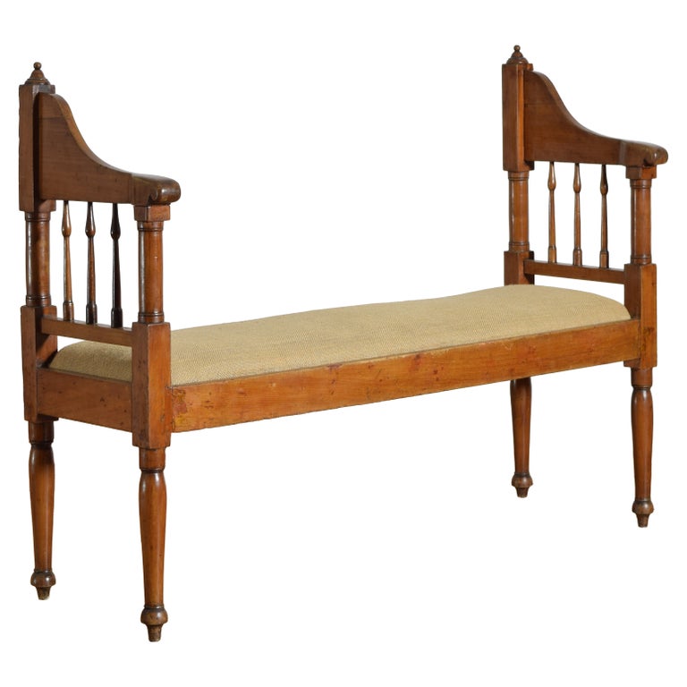 Walnut and Upholstered Bench