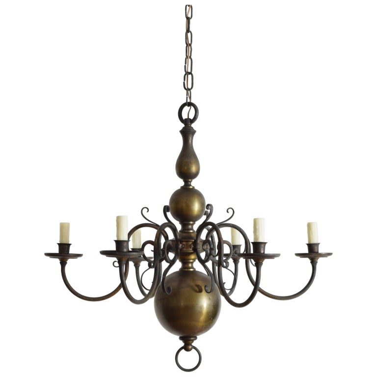 Brass 6-Light Chandelier