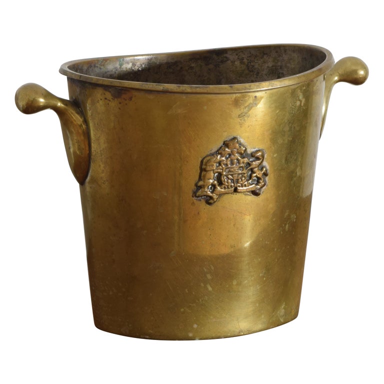 Patinated Brass Handled Ice Bucket