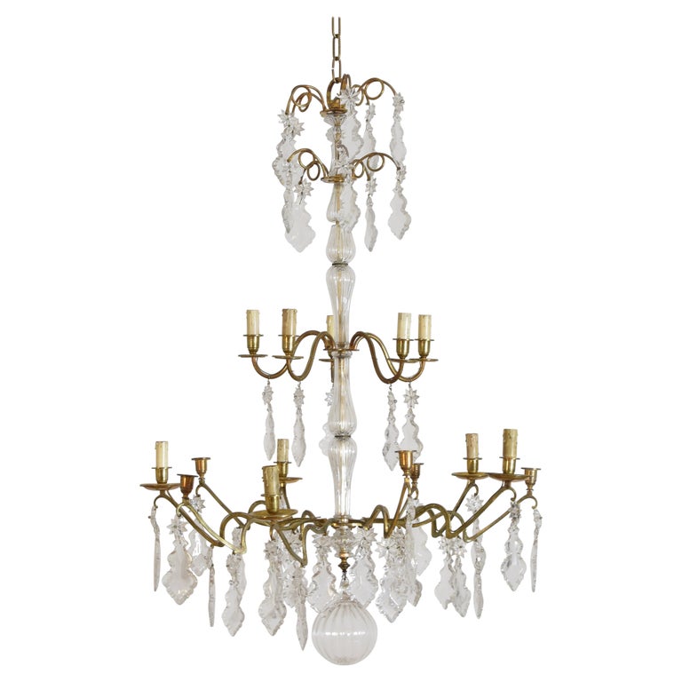 Gilt Bronze and Glass Chandelier