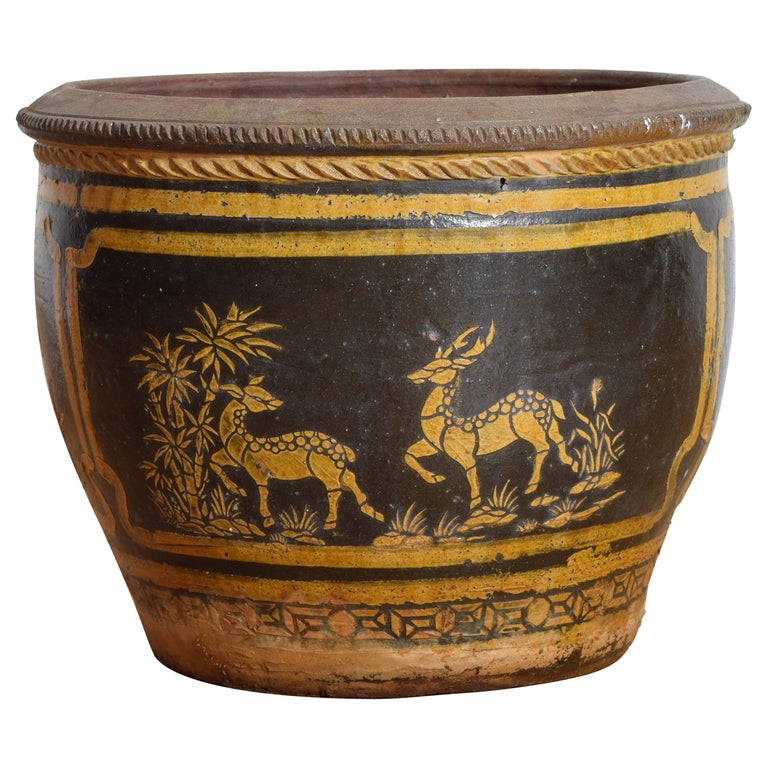 Paint Decorated Terracotta Planter