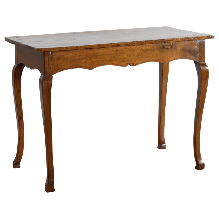 Shaped Walnut Console or Center Table