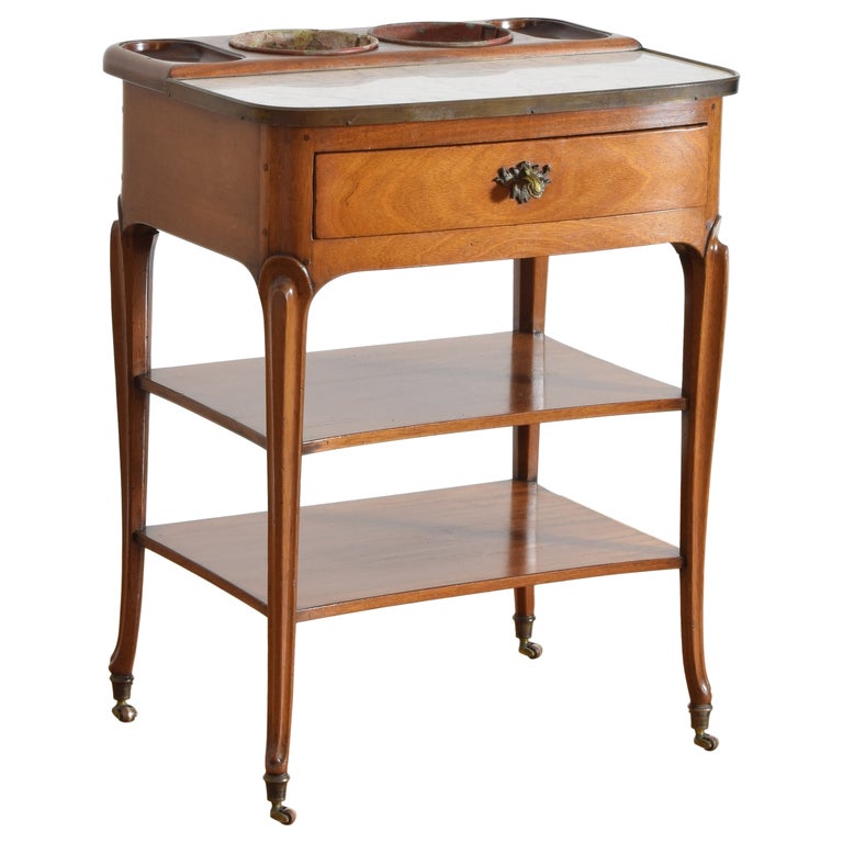 Walnut, Marble, and Zinc Rafraichissoir