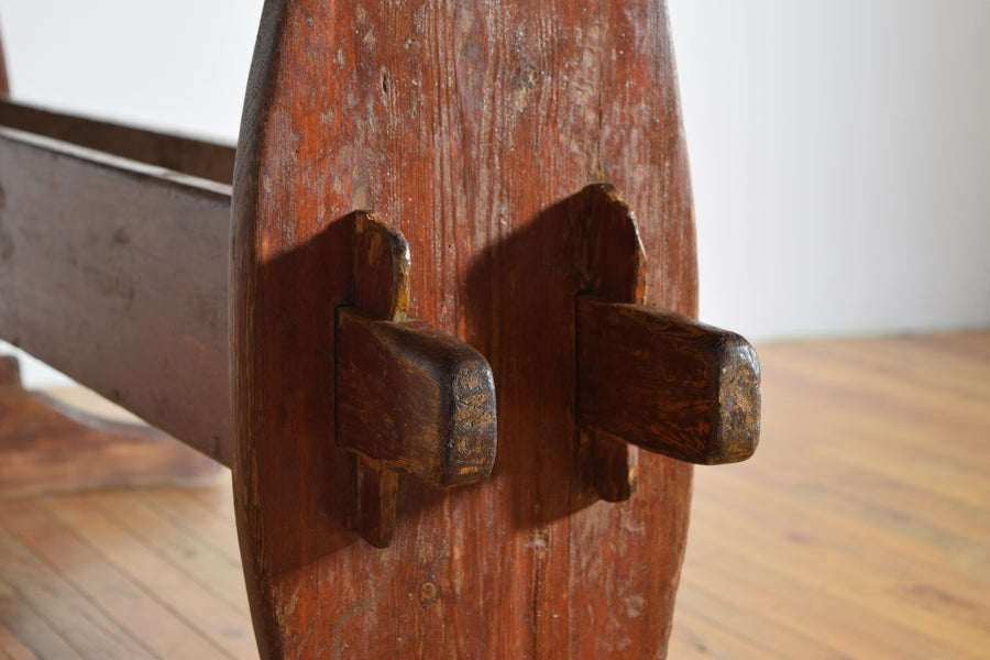 Pinewood Stretcher Table with Original Paint