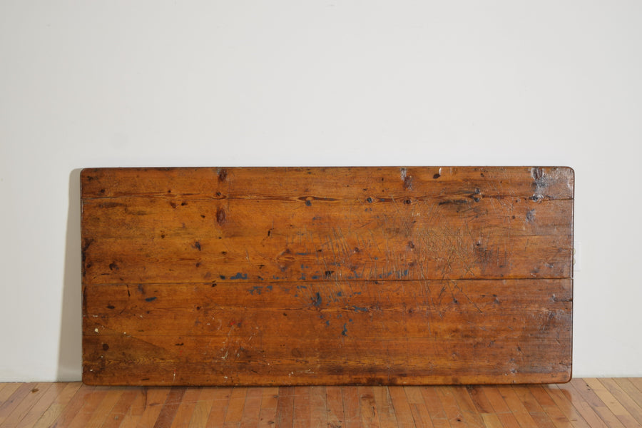 Pinewood Stretcher Table with Original Paint